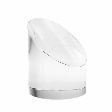 Galvano de cristal macizo con forma de cilindro truncado modelo Zafiro presentado en caja de lujo para reconocimientos y obsequios corporativos