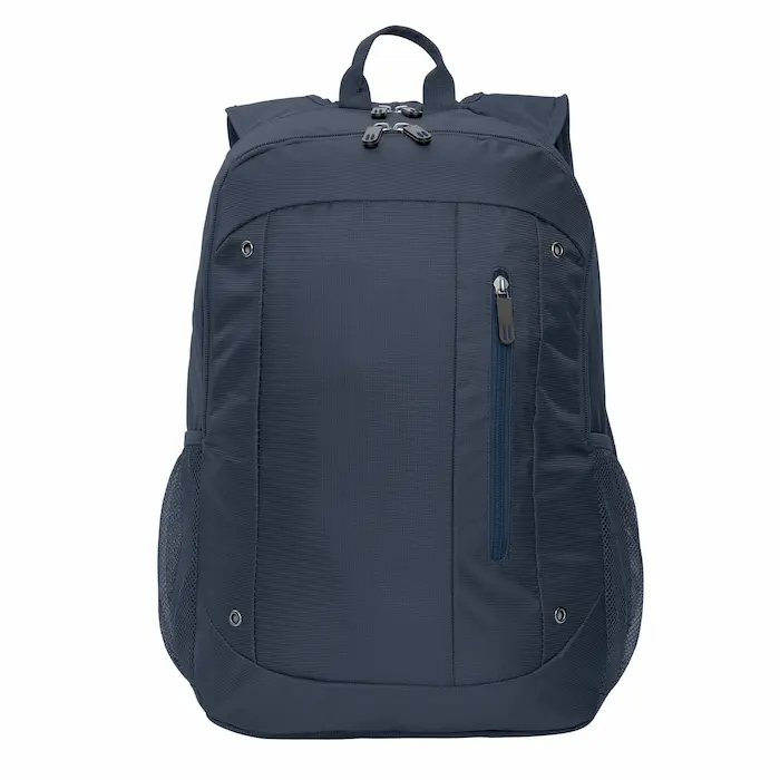 Mochila corporativa modelo World Pro de tela Jacquard capacidad 25 litros para notebook de 15 pulgadas con detalles de color para merchandising