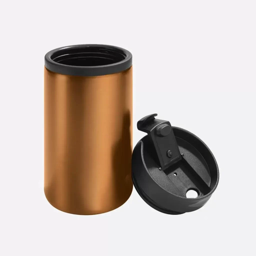 Mug térmico compacto de 290ml con exterior de acero inoxidable y base antideslizante para obsequios corporativos