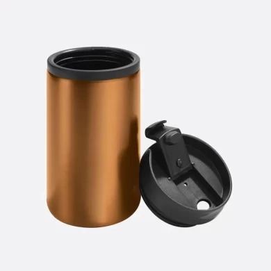 Mug térmico compacto de 290ml con exterior de acero inoxidable y base antideslizante para obsequios corporativos