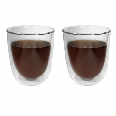 Set de vasos de vidrio transparente de diseño moderno y resistente presentados en caja de regalo premium