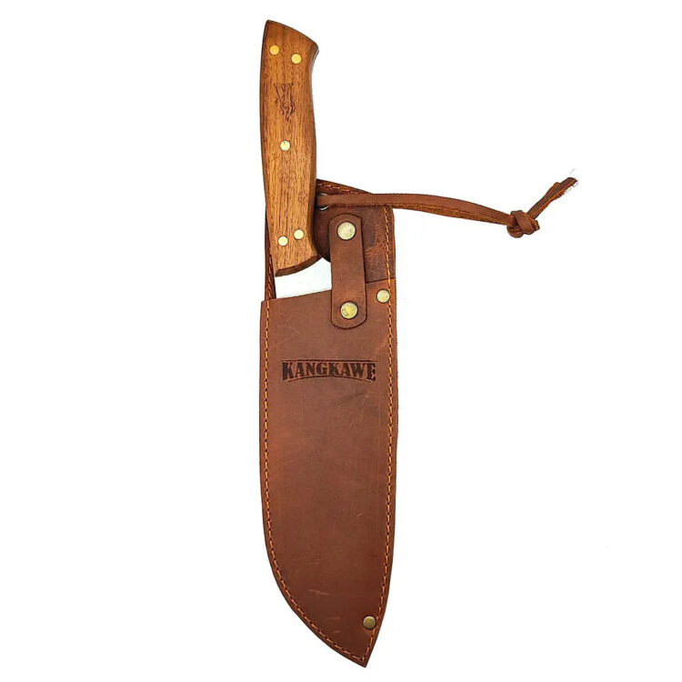 Cuchillo 7" Santoku Coñaripe con funda café