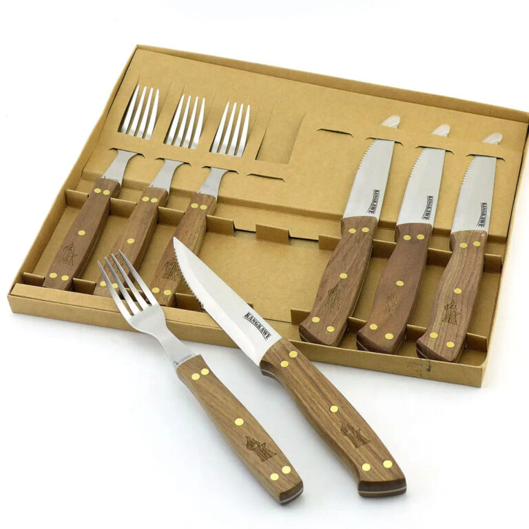 Set de 4 cuchillos 5" y 4 tenedores asado - Imagen 2
