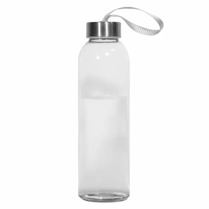 Botella de vidrio transparente con textura de ananá y tapa a rosca hermética, capacidad 500ml