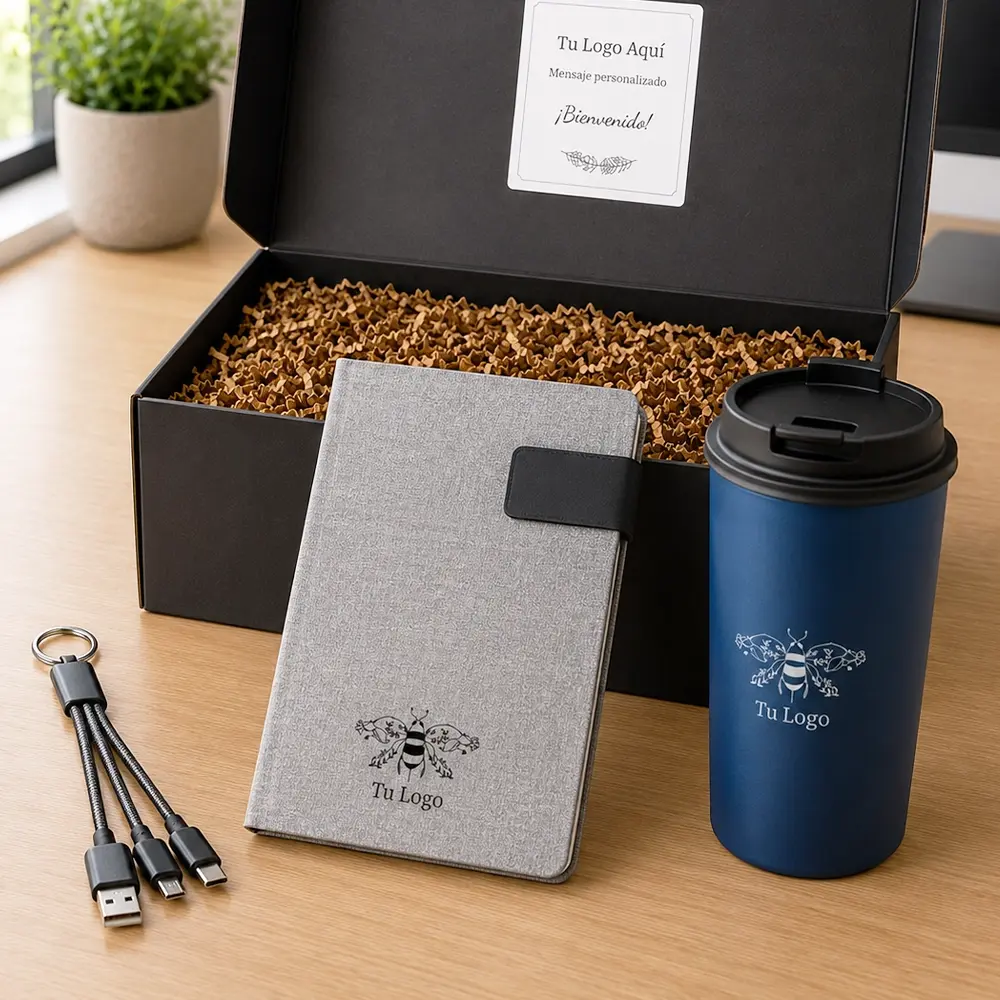 Kit de bienvenida Innova corporativo con logo para empresa en Chile