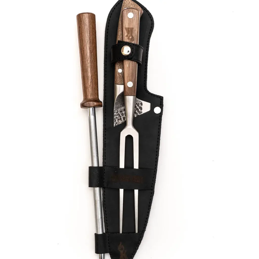 Trilogia en Cuero Pincho Pro Cuchillo Curacavi Astil